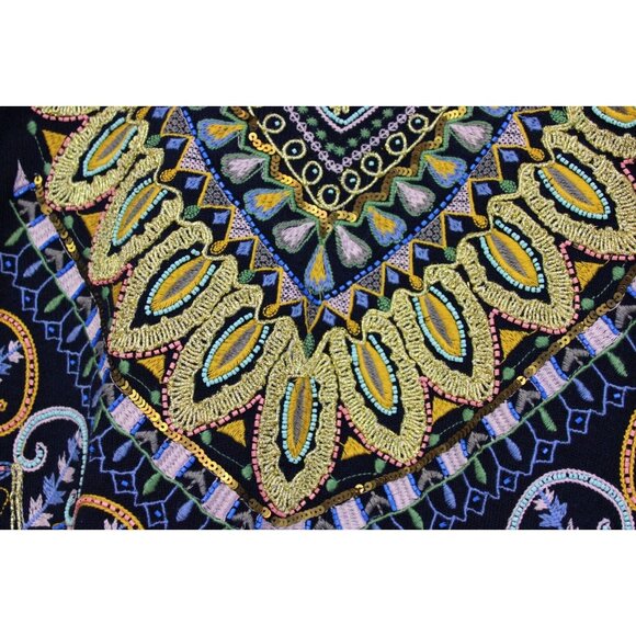 Soft Surroundings Long Black Sweater Cardigan sz 1X NWT Beaded Embroider Flower - Picture 5 of 13